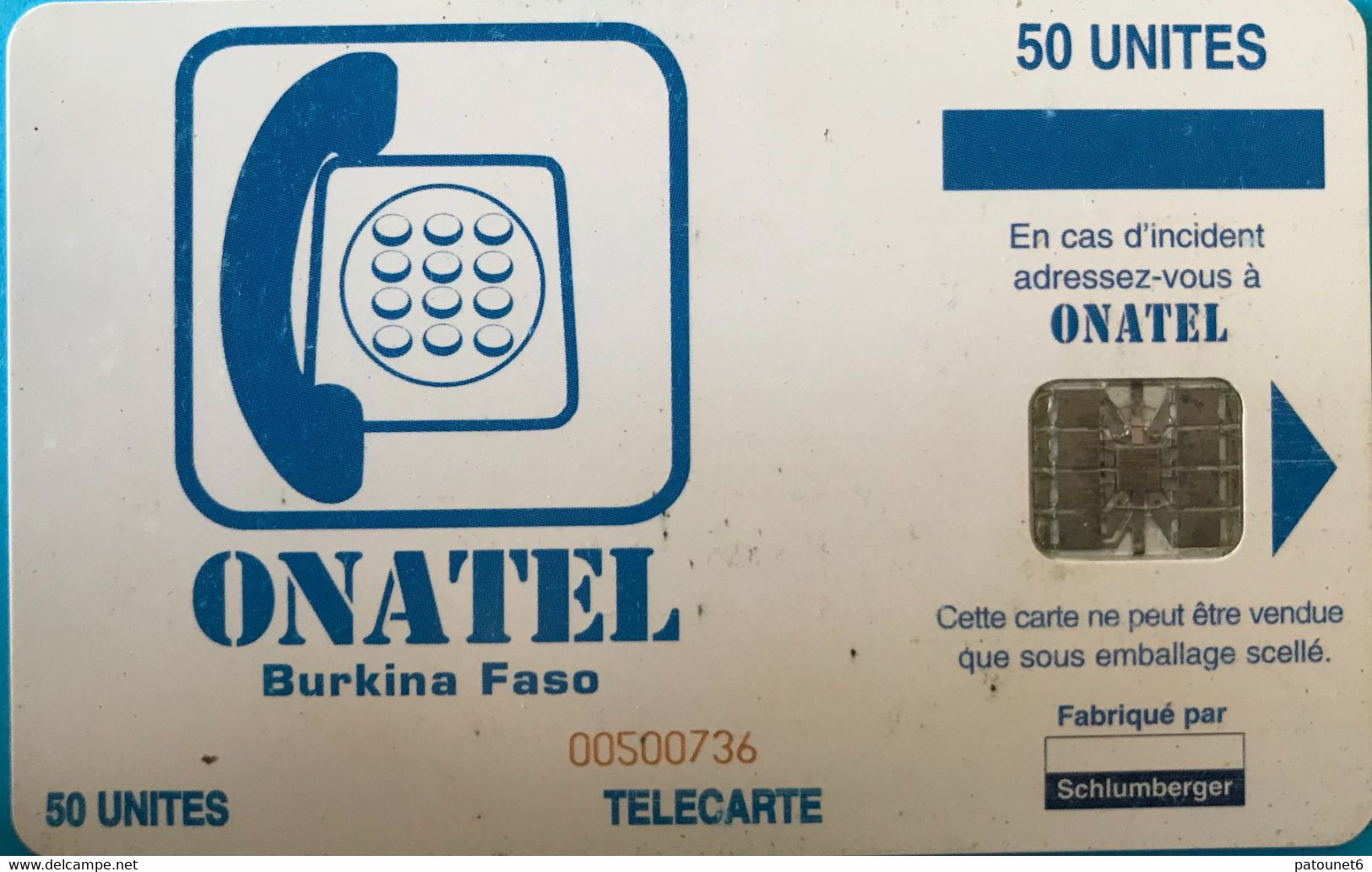 BURKINA FASO  - Phonecard  -  ONATEL  - 50 Unités - Burkina Faso