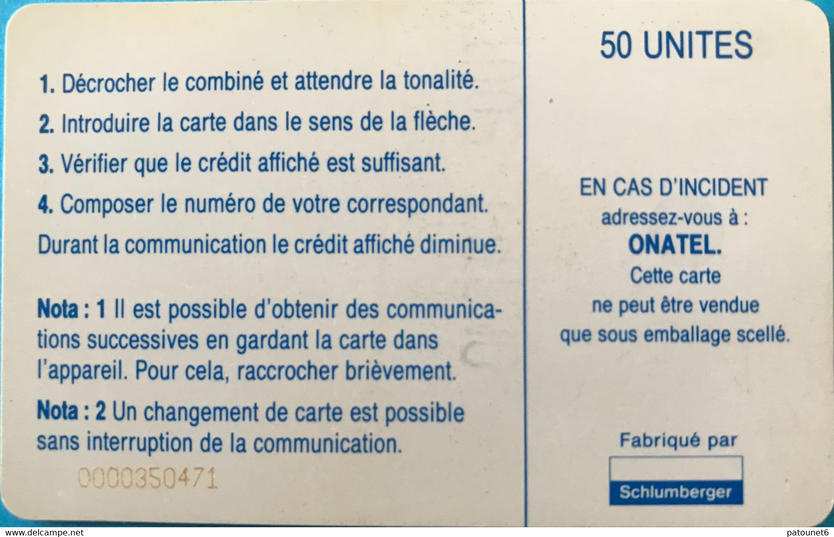 BURKINA FASO  - Phonecard  -  ONATEL  - 50  Unités - Burkina Faso