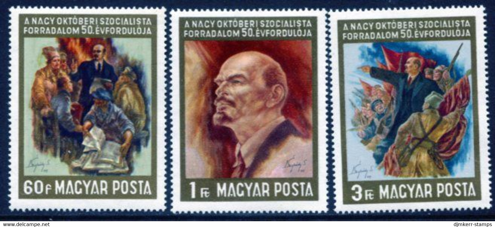 HUNGARY 1967 October Revolution MNH / **.  Michel 2365-67 - Unused Stamps