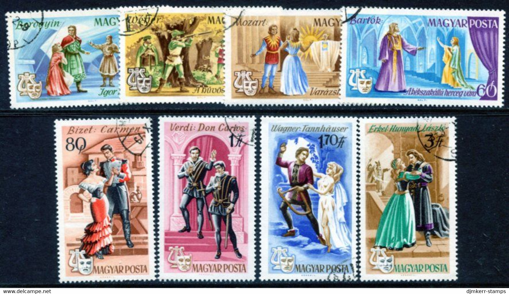 HUNGARY 1967 Scenes From Operas Used.  Michel 2355-62 - Used Stamps