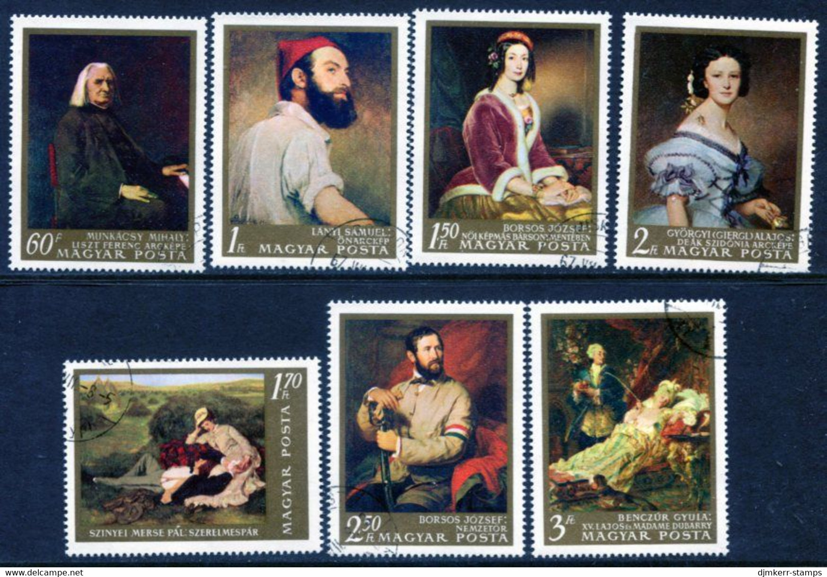 HUNGARY 1967 National Gallery Paintings Set Used.  Michel 2330-36 - Oblitérés