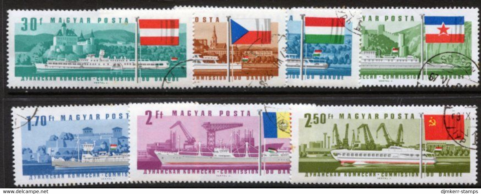 HUNGARY 1967 Danube Commission Used.  Michel 2323-29 - Gebraucht