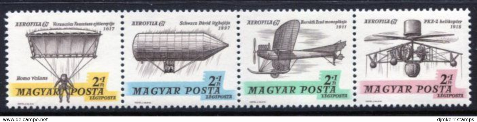 HUNGARY 1967 AEROFILA '67 Exhibition I MNH / **.  Michel 2317-20 - Unused Stamps