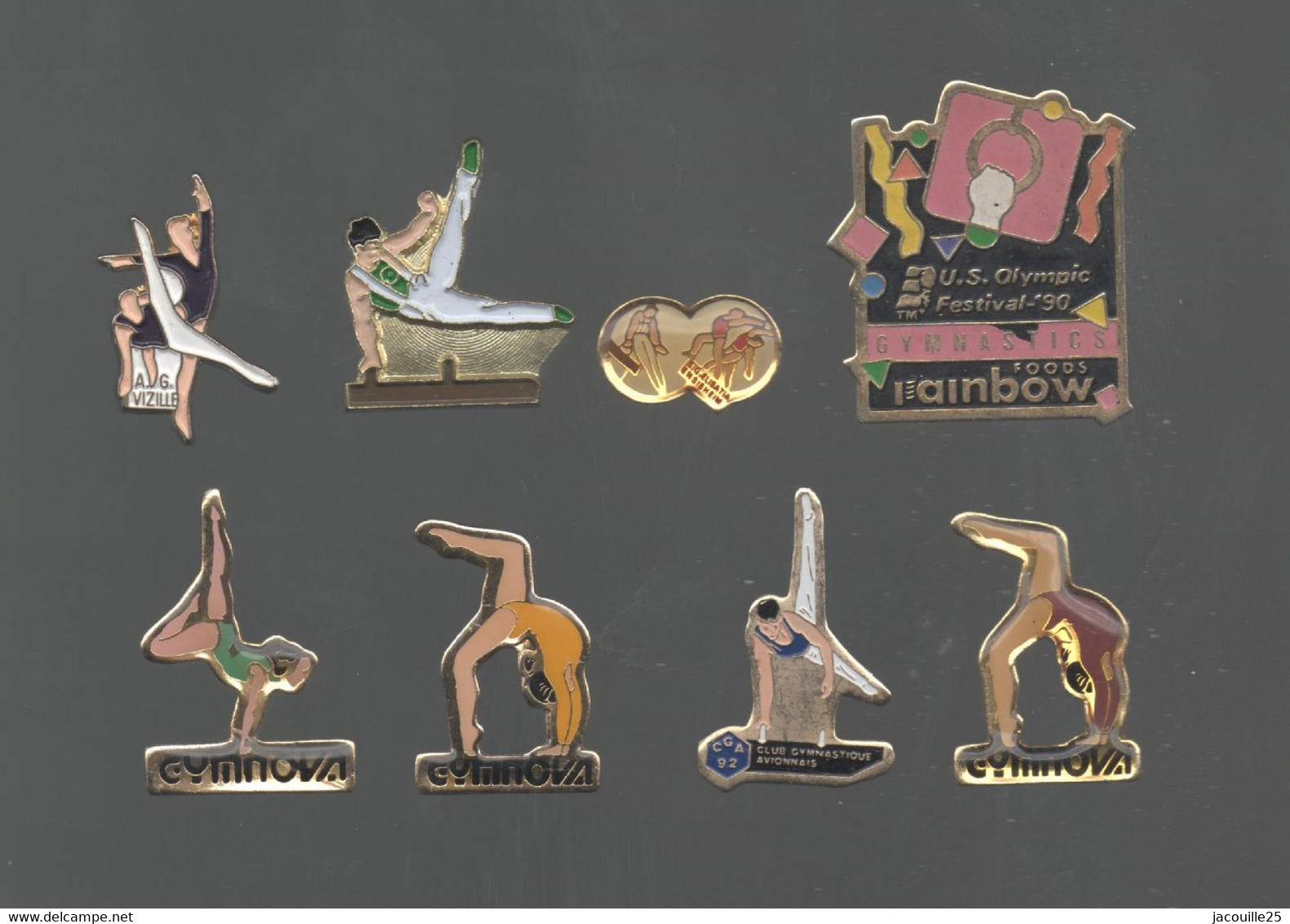 PINS PIN'S SPORTS 843 GYMNASTIQUE GYM GYMNOVA VIILLE RAINBOW AVION US OLYMPIC  LOT 8 PINS - Gymnastique