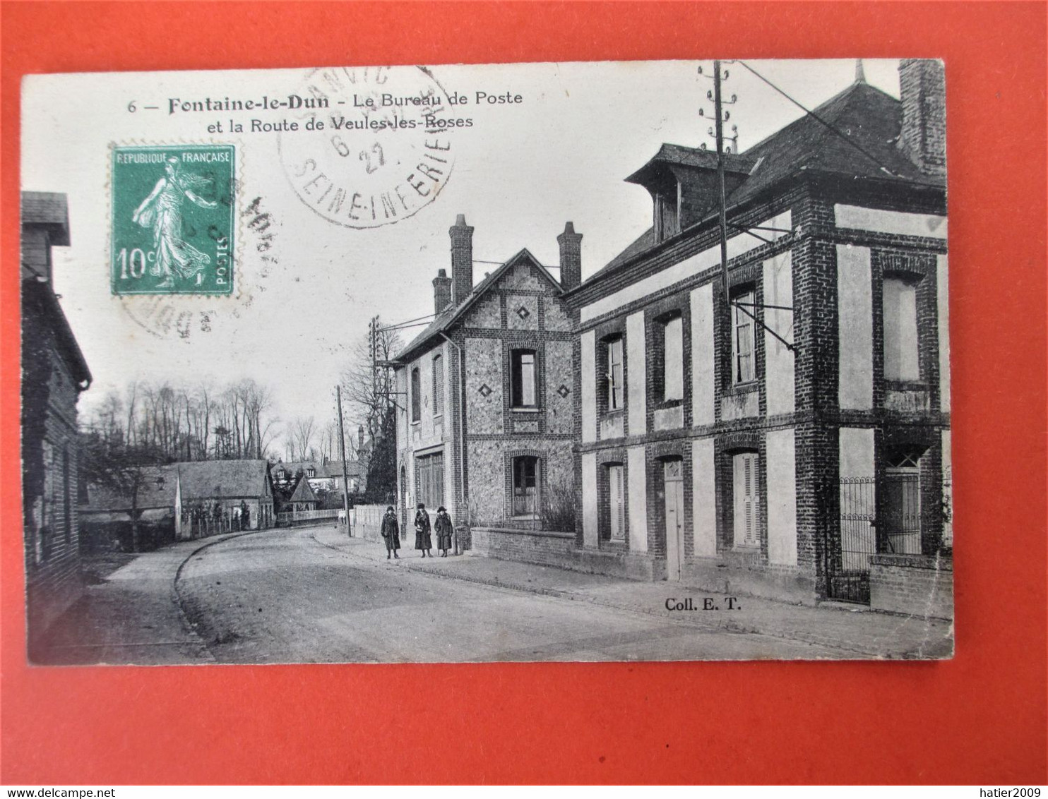 FONTAINE LE DUN - Le Bureau De Poste Et La Route De Veules Les Roses - En 1922 - TBE - Fontaine Le Dun