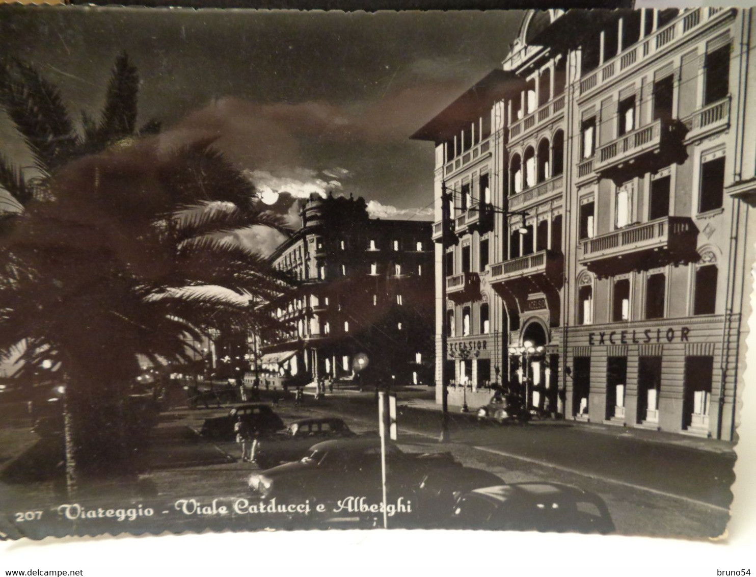 Cartolina Viareggio Viale Carducci Hotel Excelsior 1955 - Viareggio