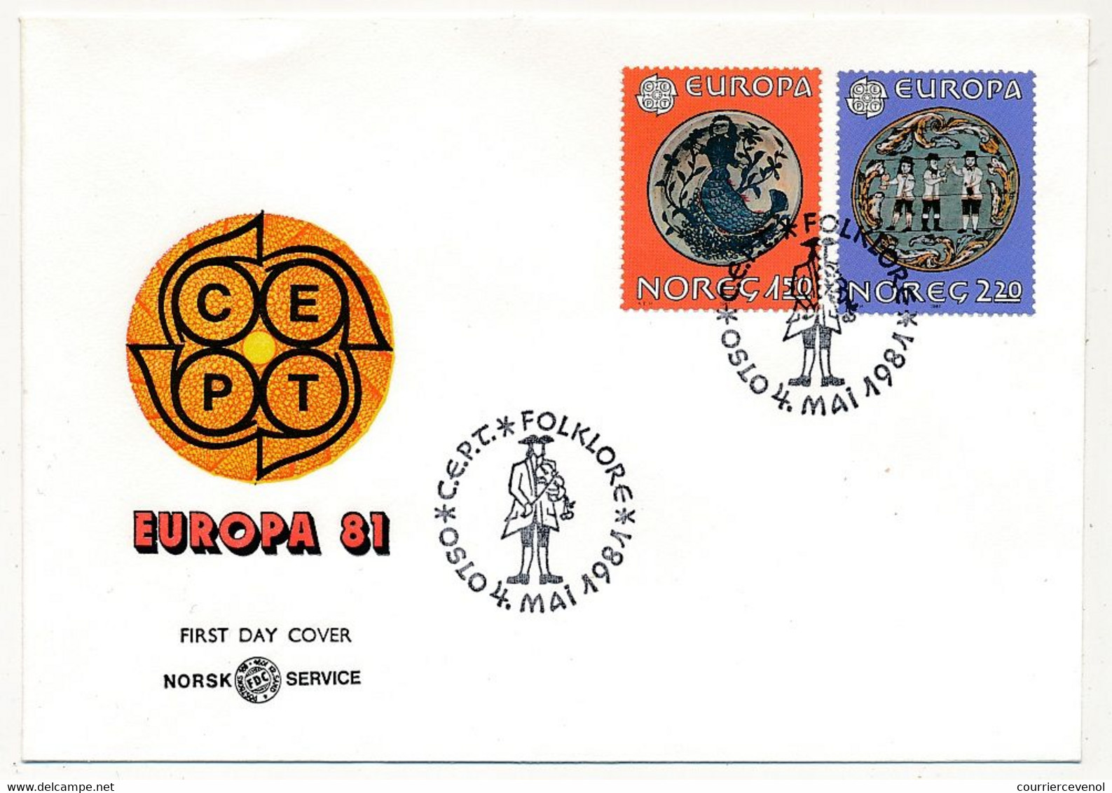 NORVEGE - 2 Env. Affranchies EUROPA 1981 + Affr Compl - Recommandé Et Exprès + 1 FDC Idem - Covers & Documents