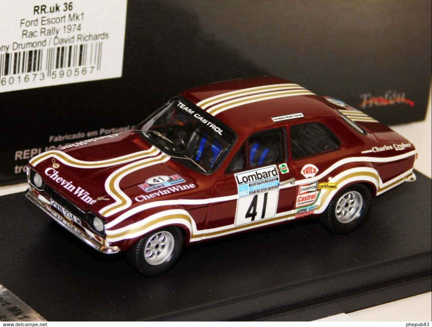 Ford Escort MK1 - Castrol Chevin Wine - Drumond/Richards - RAC 1974 #41 - Troféu - Trofeu