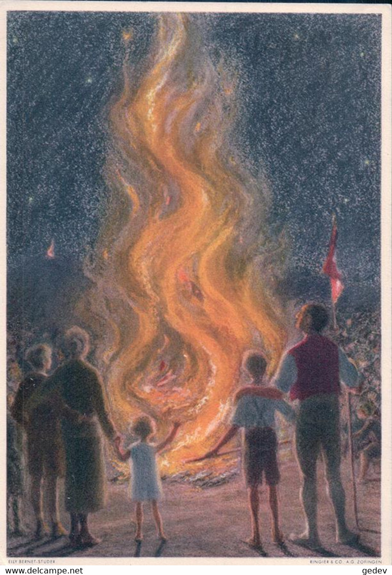 Carte De La Fête Nationale 1934 Non Circulée, Augustfeuer, Education Ménagère (410) 10x15 - Non Classés