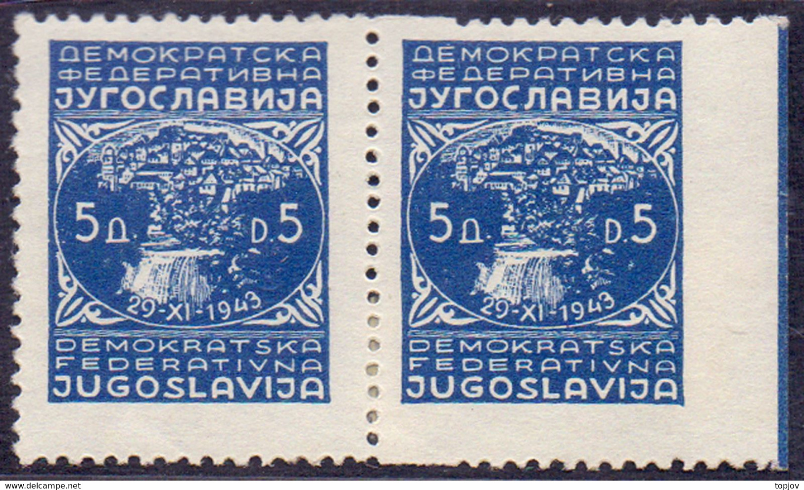 JUGOSLAVIA  - JAJCE LEFT  IMPERF.  - **MNH - 1947 - EXTRA RARE - Sin Dentar, Pruebas De Impresión Y Variedades