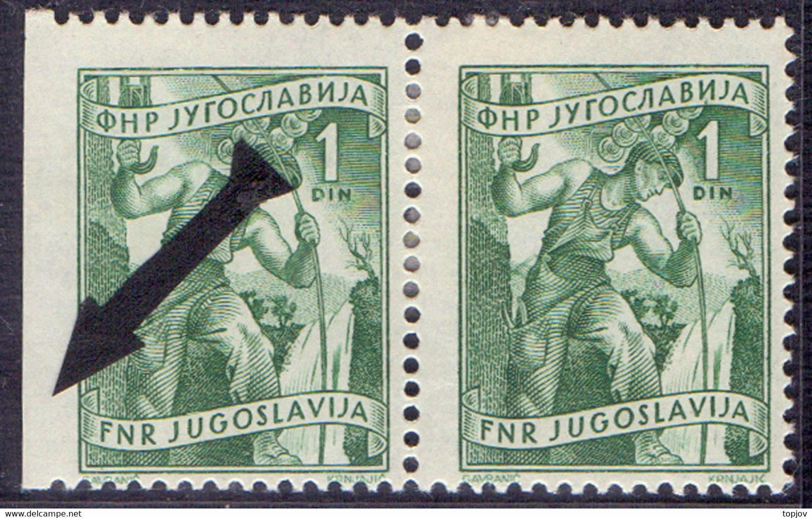 JUGOSLAVIA  - INDUSTRY RIGHT  IMPERF.  - **MNH - 1950 - EXTRA RARE - Non Dentelés, épreuves & Variétés