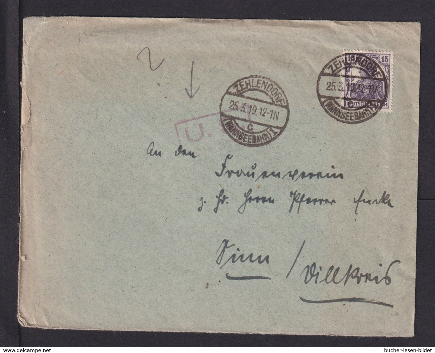 1919 - Brief Ab Zehlendorf Nach Dillkreis - US-Zensur - Covers & Documents