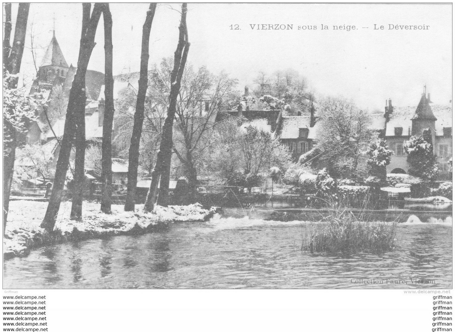 VIERZON SOUS LA NEIGE LE DEVERSOIR 1920 TBE - Vierzon