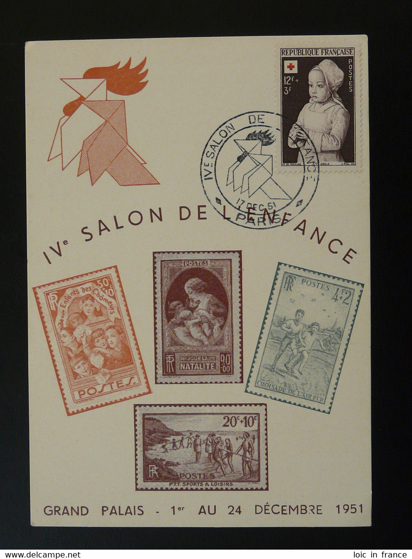 Carte Postcard Salon De L'enfance Avec Timbre Croix Rouge Paris 1951 - Cartas & Documentos