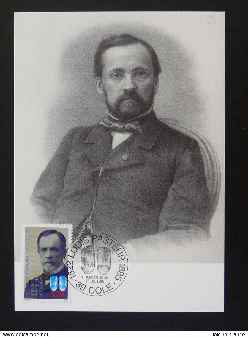 Carte Maximum Card Louis Pasteur Dole 39 Jura 1995 - Louis Pasteur
