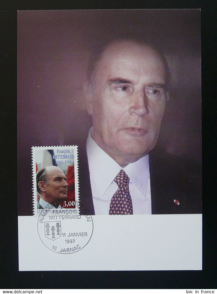 Carte Maximum Card Président François Mitterrand Jarnac 16 Charente 1997 - 1990-1999