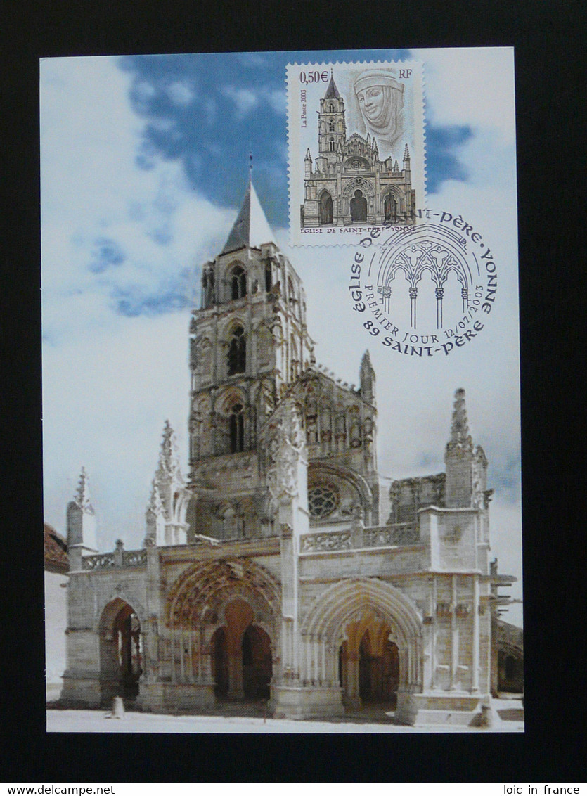 Carte Maximum Card Eglise Saint-Père  Gothique Medieval 89 Yonne 2003 - Eglises Et Cathédrales