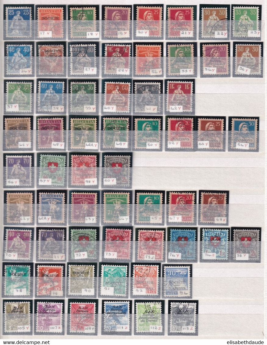 SUISSE - SUPERBE COLLECTION De TIMBRES De SERVICE OBLITERES - TRES FORTE COTE CATALOGUE ! - Oficial