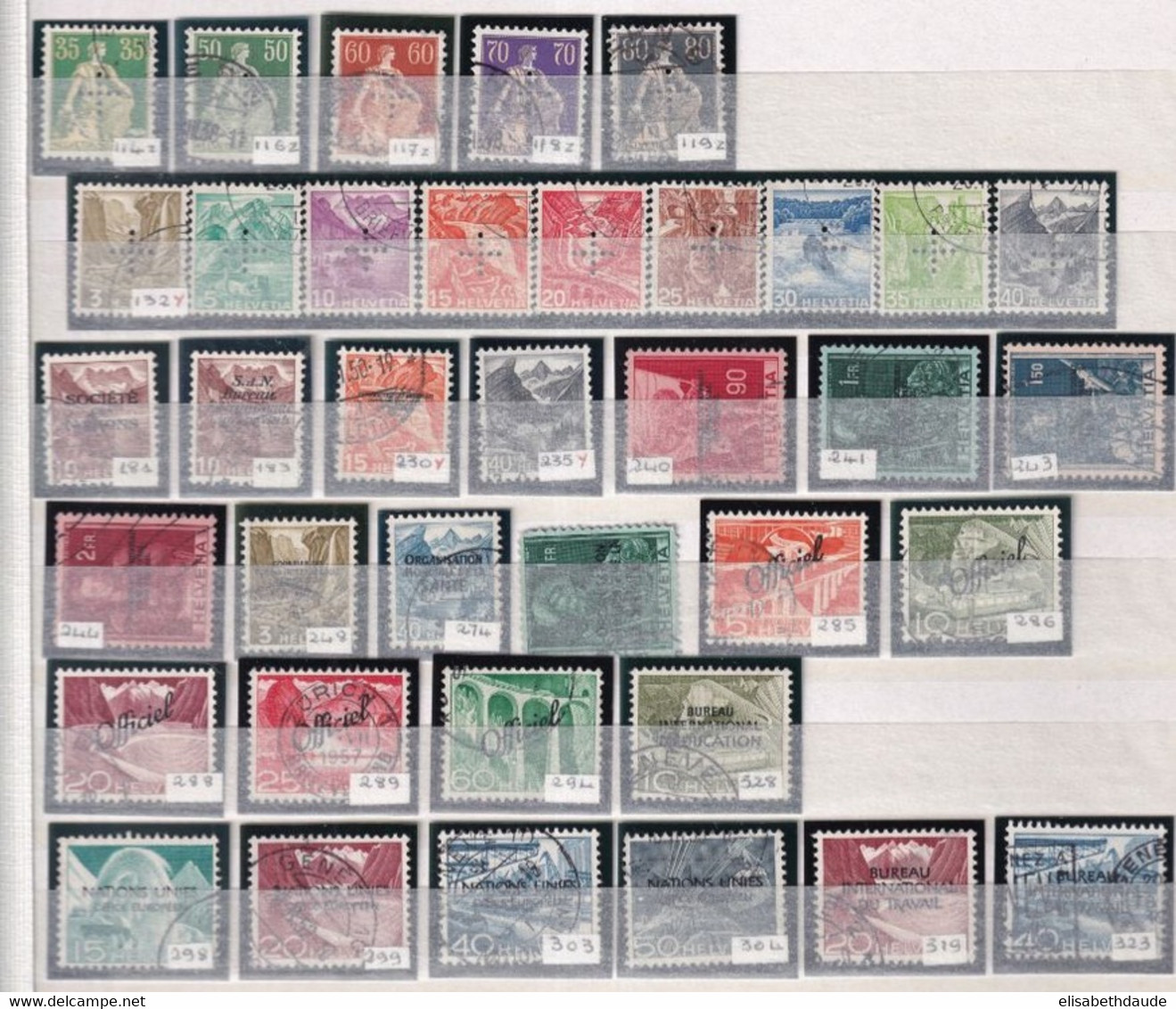 SUISSE - SUPERBE COLLECTION De TIMBRES De SERVICE OBLITERES - TRES FORTE COTE CATALOGUE ! - Servizio