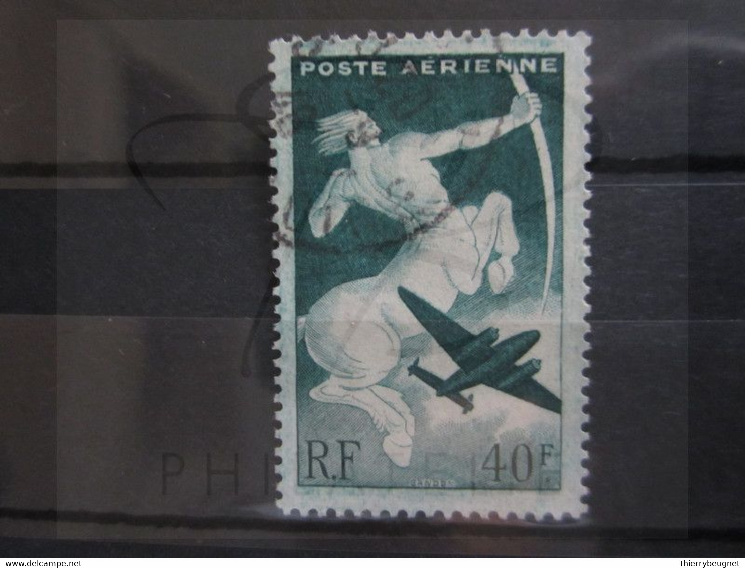 VEND BEAU TIMBRE DE POSTE AERIENNE DE FRANCE N° 16 , MACULAGE !!! - Used Stamps