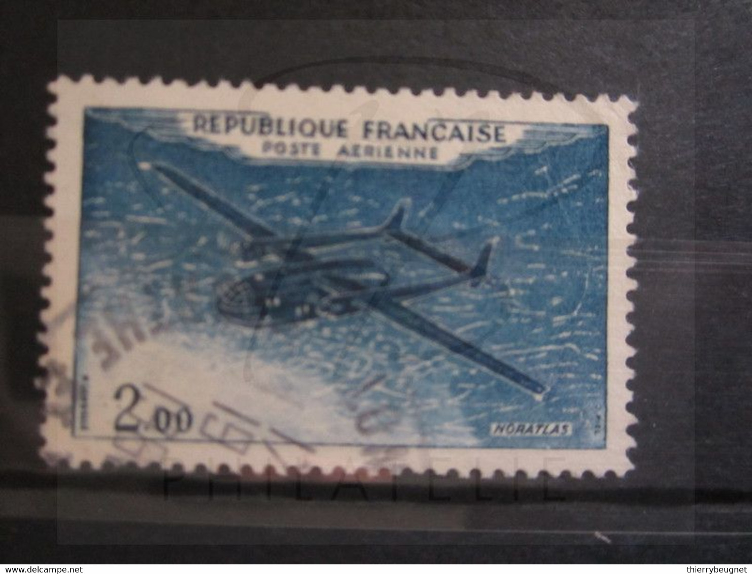 VEND BEAU TIMBRE DE POSTE AERIENNE DE FRANCE N° 38 , BLEU CLAIR !!! - Usados