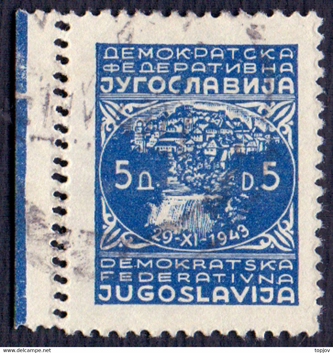 YUGOSLAVIA - JAJCE - DOUBLE  PERF. - O - 1947 - Imperforates, Proofs & Errors