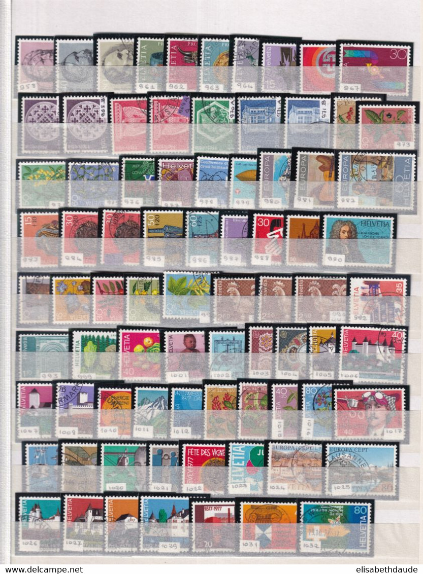 SUISSE -1972/1999 - PRIX DISCOUNT ! COLLECTION TRES FOURNIE OBLITEREE NOMBREUSES VARIETES ! YVERT N°895/1636 -12 PAGES ! - Verzamelingen