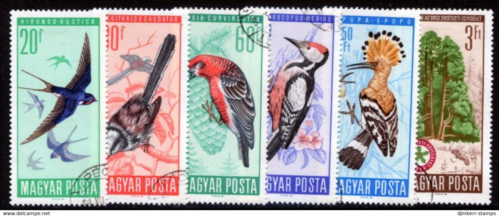 HUNGARY 1966 Forest Association: Bird Protection Used.  Michel 2231-36 - Usado