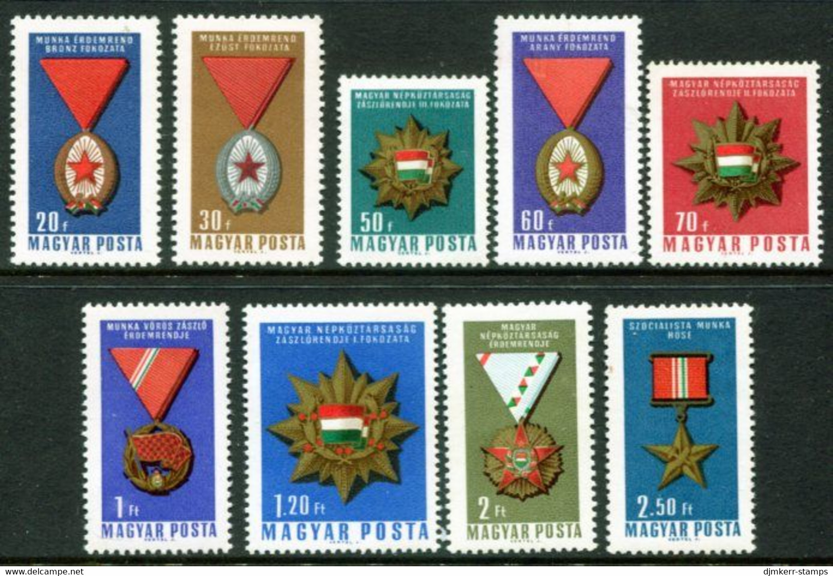 HUNGARY 1966 Orders And Medals MNH / **.  Michel 2222-30 - Neufs