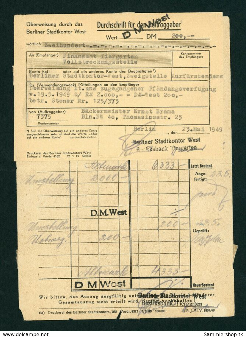 Berlin UPU Michel Nummer 36 Einzelfrankatur 1949 - Other & Unclassified