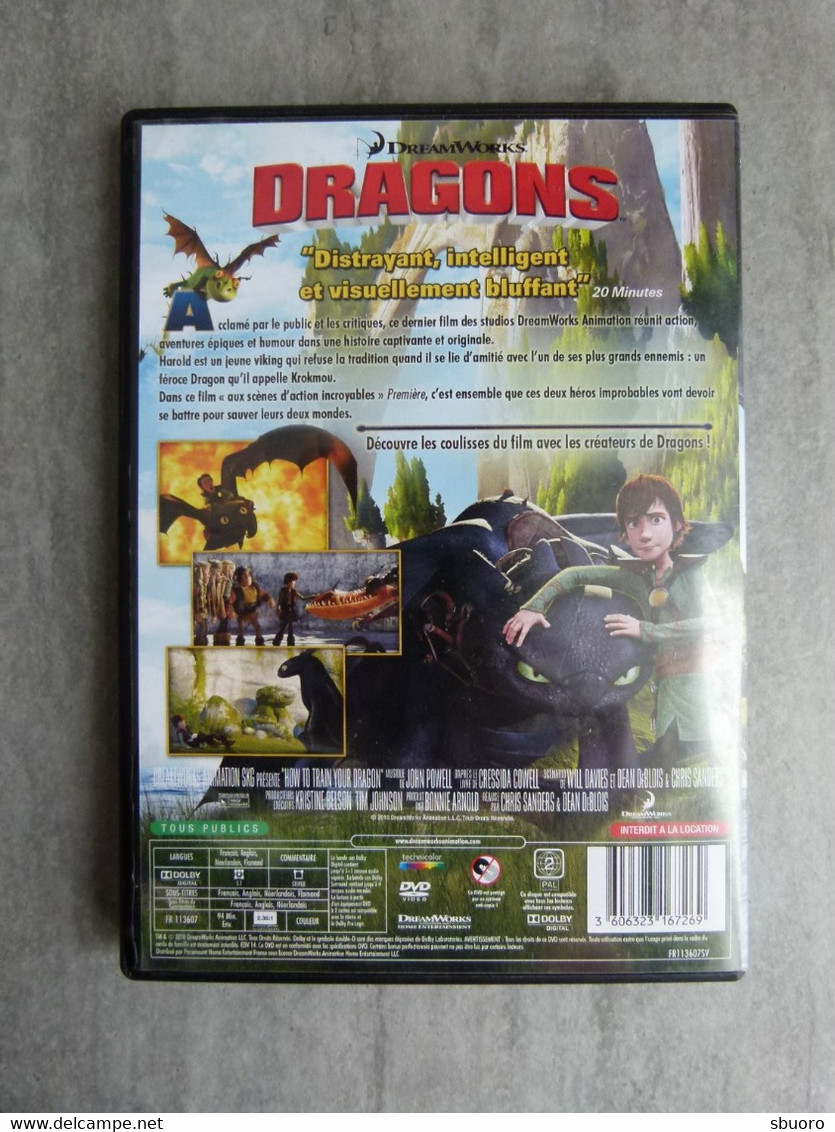 DVD Film : Dragons. DreamWorks. Durée 94 Minutes Environ. PAL Langues & Sous-titres Français Anglais Néerlandais Flamand - Dessin Animé