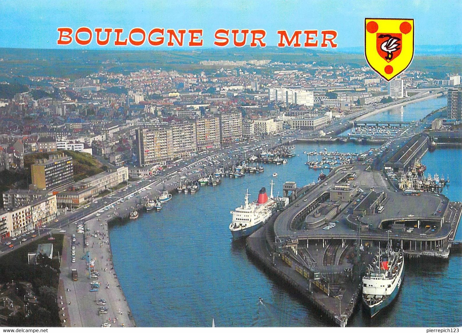 62 - Boulogne Sur Mer - Vue Générale Aérienne Des Ports De Pêche Et De Plaisance - Au Premier Plan, Gare Maritime - Boulogne Sur Mer