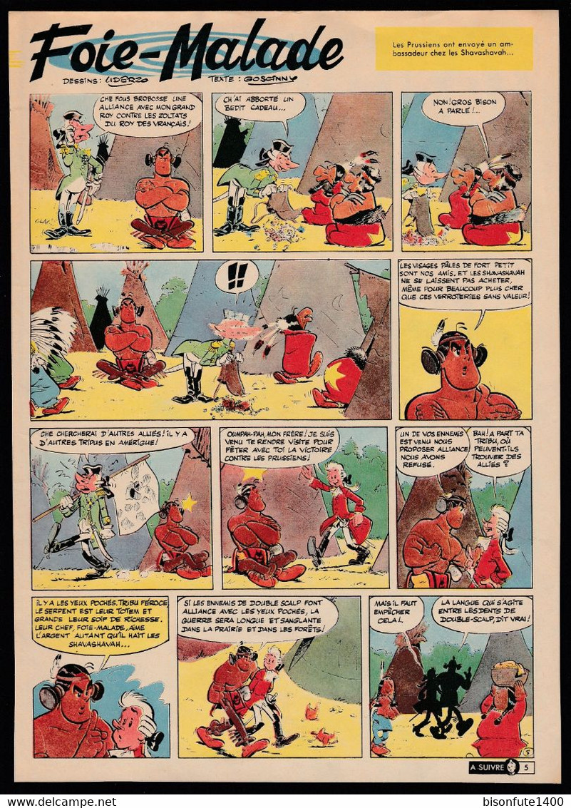 Bandeau Titre De Oumpah-Pah "Contre Foie-Malade" De 1962 Et Inédit Dans Les Bandes Dessinées En Album. - Oumpah-pah