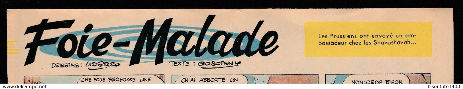 Bandeau Titre De Oumpah-Pah "Contre Foie-Malade" De 1962 Et Inédit Dans Les Bandes Dessinées En Album. - Oumpah-pah