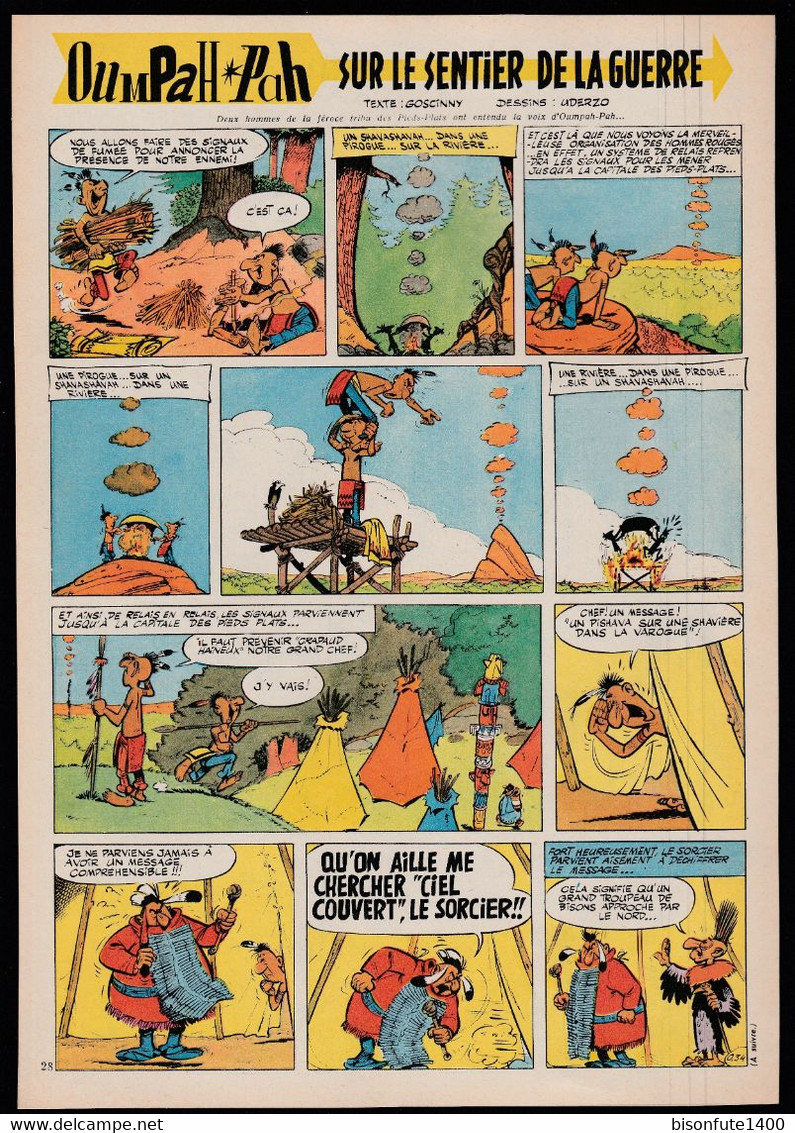 Bandeau Titre De Oumpah-Pah "Sur Le Sentier De La Guerre" De 1959 Et Inédit Dans Les Bandes Dessinées En Album. - Oumpah-pah