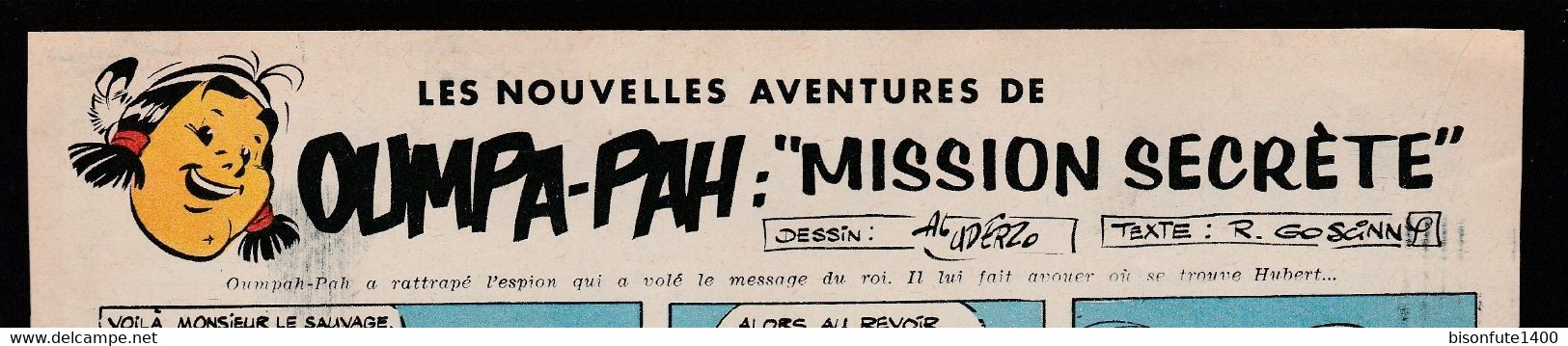 Bandeau Titre De Oumpah-Pah "Mission Secrète" De 1957 Et Inédit Dans Les Bandes Dessinées En Album. - Oumpah-pah