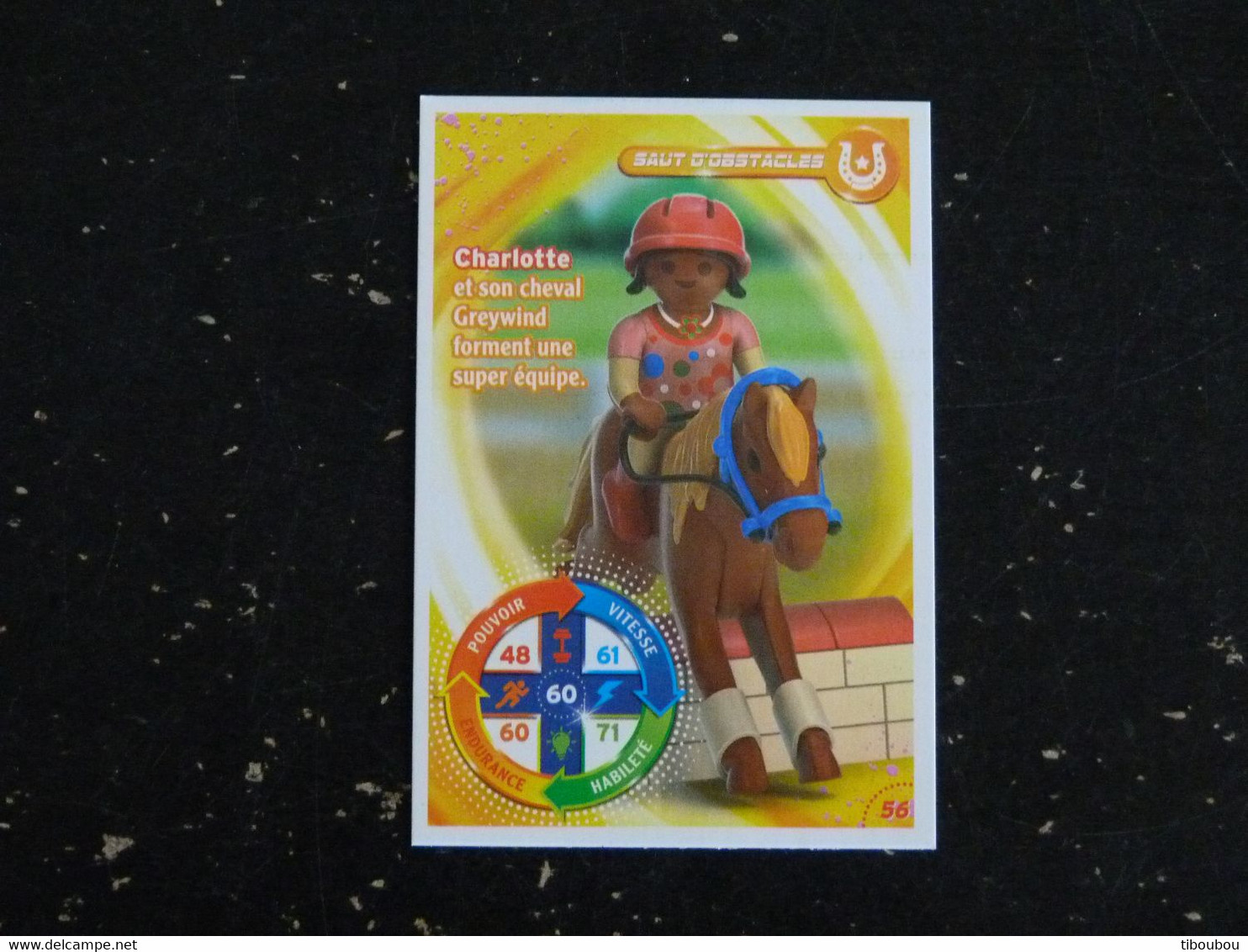 CARTE CARREFOUR PLAYMOBIL N° 56 - SAUT D'OBSTACLES CHEVAL HORSE PFERD - Autres & Non Classés