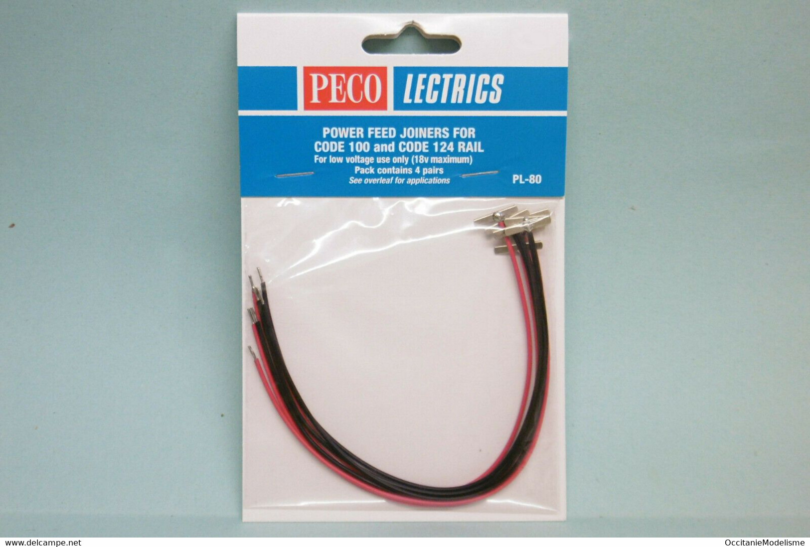 Peco - 8 ÉCLISSES PRÉ-CABLÉ D'ALIMENTATION Code 100 / 124 Réf PL-80 Neuf HO 1/87 - Rails