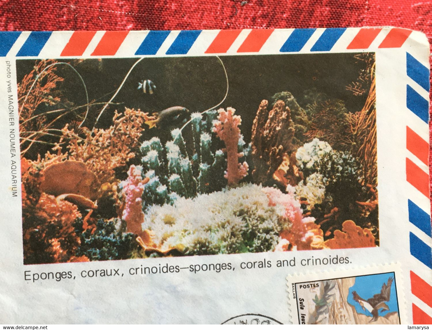 NOUMÉA Lettre Illustrée éponges Coraux Documents Av 2 Timbres Océanie Nouvelle-Calédonie & Dépendances-> 1978 -☛Avion - Brieven En Documenten