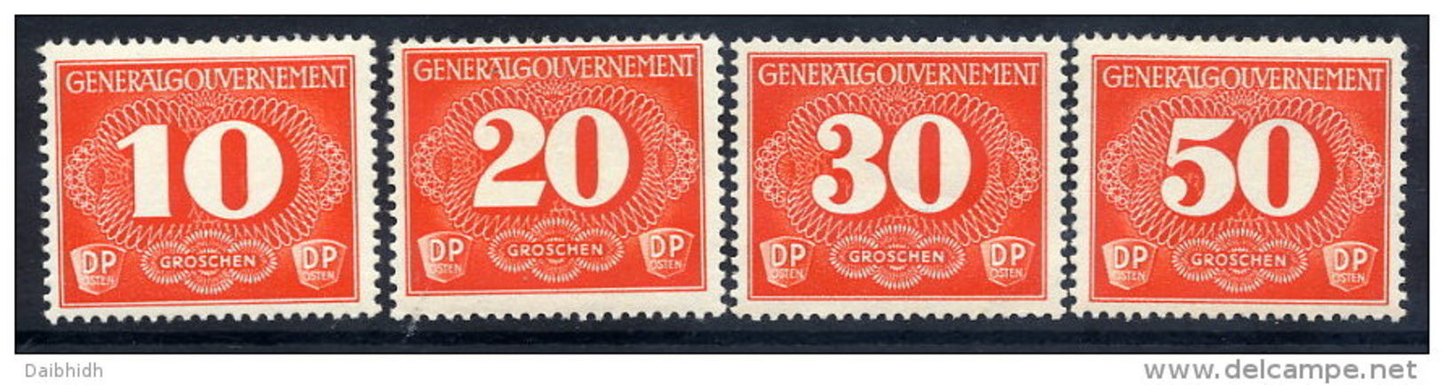 GENERAL GOVERNMENT 1940 Delivery Stamps Set  Of 4 MNH / **.  Michel 1-4 - General Government