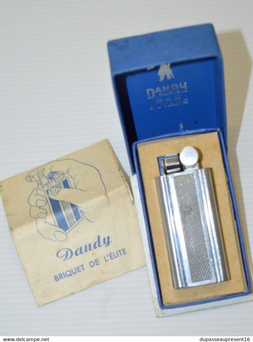 ANCIEN BRIQUET DANDY PARIS à gaz dans sa boite d'origine avec notice COLLECTION déco VITRINE OBJET DU FUMEUR