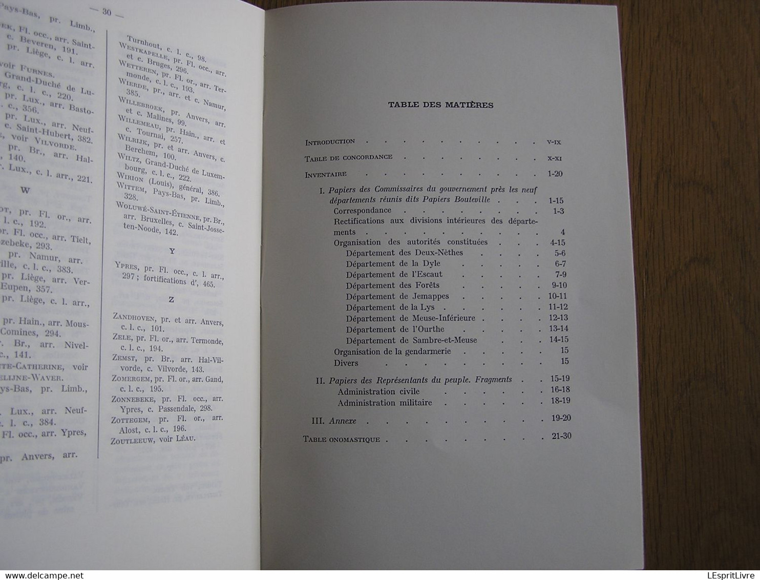 INVENTAIRE DES PAPIERS BOUTEVILLE 9 Départements Régionalisme Brabant Bruxelles Sambre Et Meuse Ourthe Escaut Dyle Lys - België