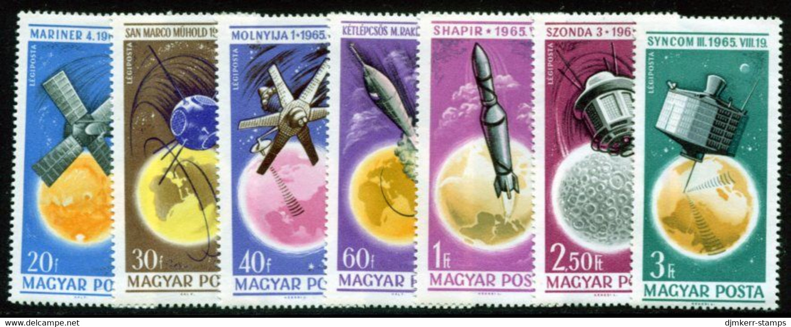 HUNGARY 1965 Space Exploration MNH / **.  Michel 2194-200 - Unused Stamps