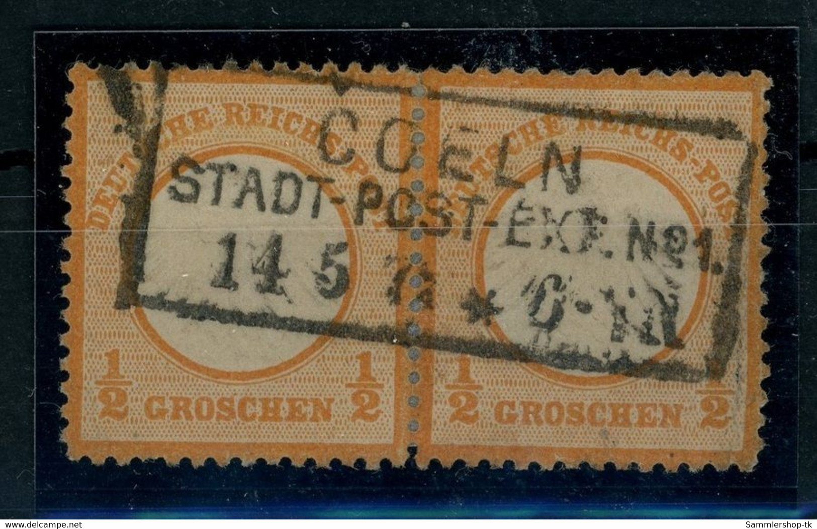 Deutsches Reich Michel Nummer 3 Waagerechtes Paar Stempel Coeln - Other & Unclassified