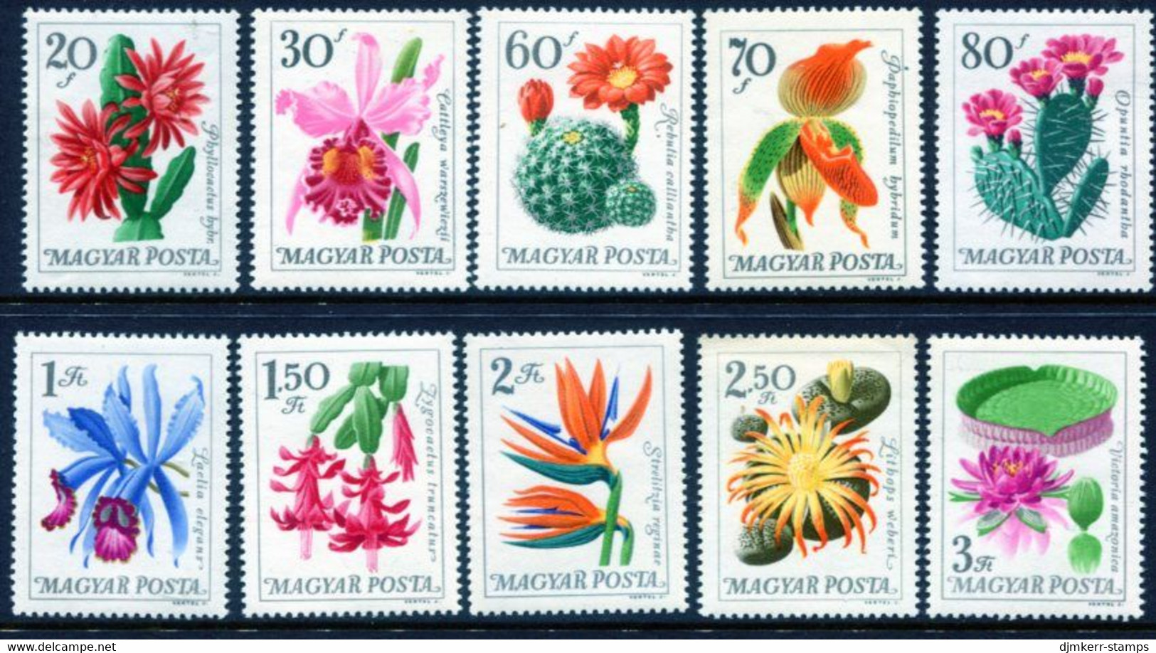HUNGARY 1965 Botanic Garden Flowers MNH / **.  Michel 2164-73 - Ongebruikt