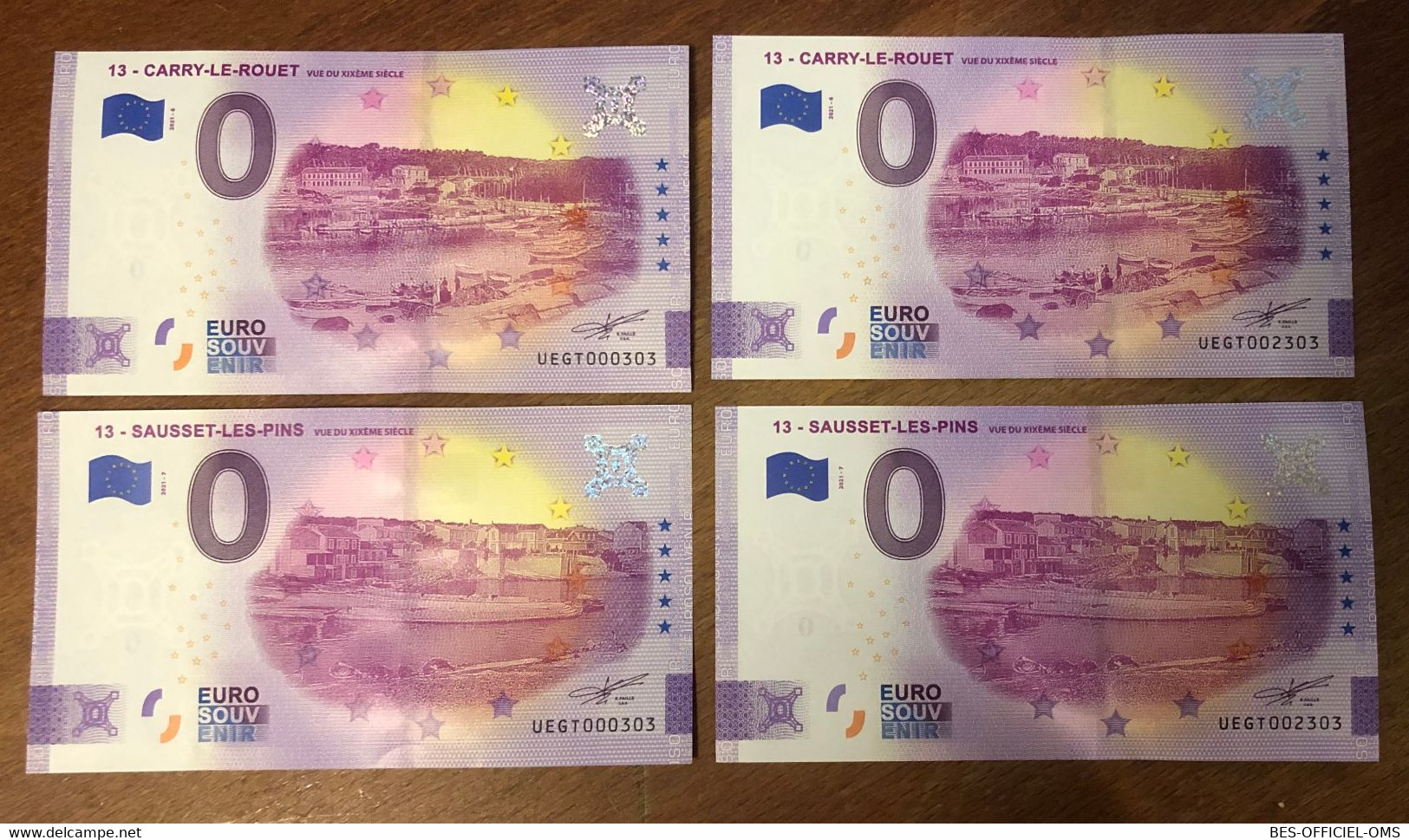 2021 BILLETS 0 EURO SOUVENIR CARRY & SAUSSET NORMAL + ANNIVERSAIRE VOIR LES N° PAPER MONEY 0 EURO SCHEIN BANKNOTE - Pruebas Privadas