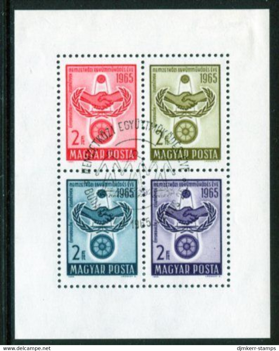 HUNGARY 1965 UNO 20th Anniversary Block  Used.  Michel Block 48 - Blocks & Sheetlets