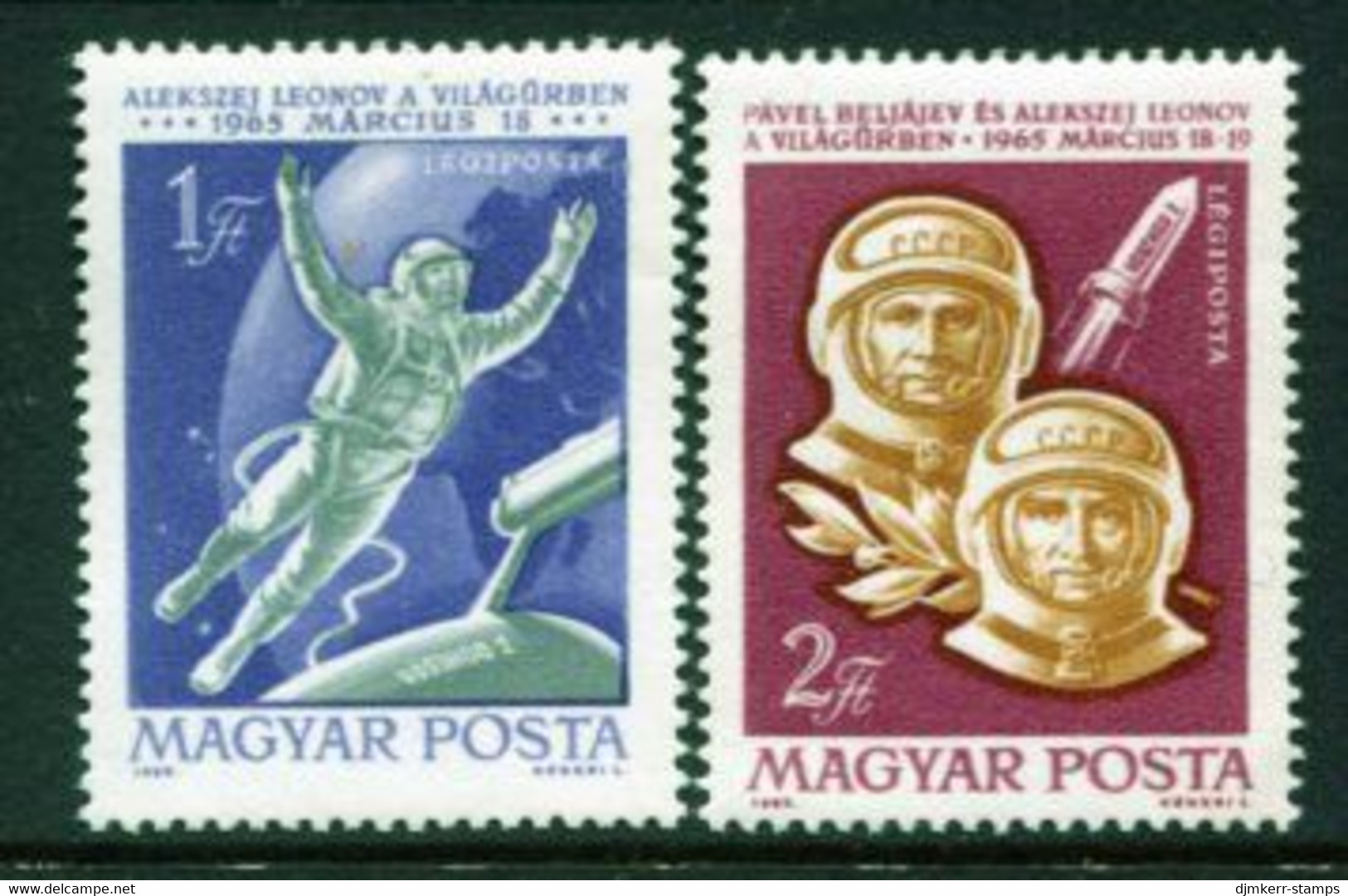 HUNGARY 1965 Voskhod 2 Space Flight MNH / **.  Michel 2120-21 - Unused Stamps