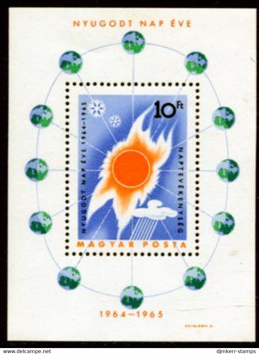 HUNGARY 1965 Quiet Sun Year Block MNH / **.  Michel Block 46 - Unused Stamps