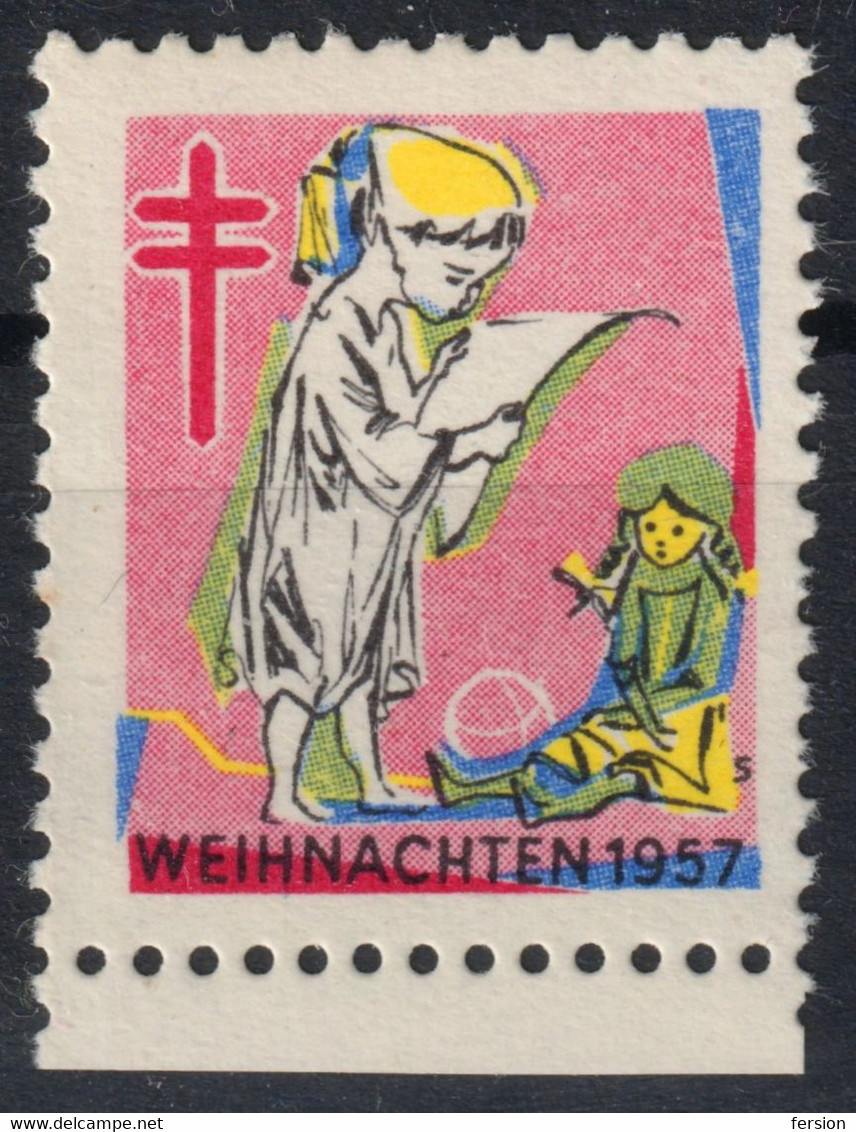 1957 - BRD Germany - Christmas Gift Puppet Toy - Tuberculosis TBC - CHARTITY STAMP Vignette Label Cinderella - Marionetas